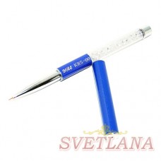 Кисть для рисования 5мм (складная синяя ручка с декором)