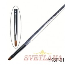 Кисть косая прозрачная ручка YKSP-01